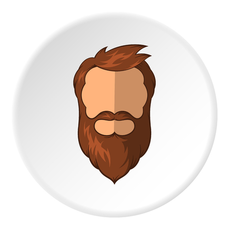 Avatar man with beard icon in cartoon style isolated on white circle background. People symbol vector illustrationのイラスト素材