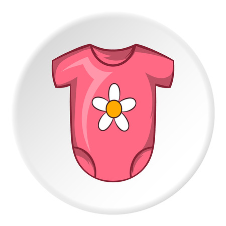 Infant bodysuit icon in cartoon style isolated on white circle background. Clothing symbol vector illustrationのイラスト素材