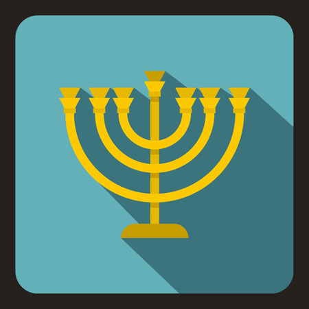 Menorah icon in flat style on a white background vector illustrationのイラスト素材