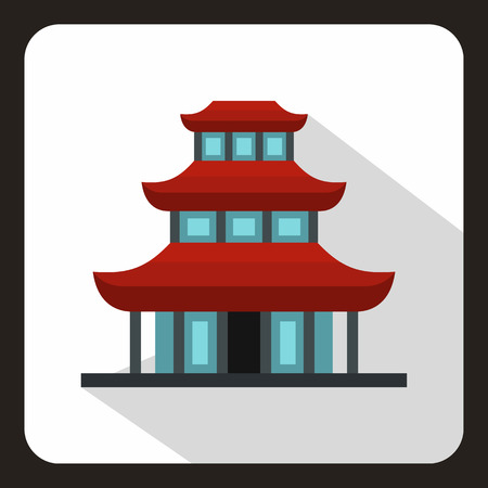 Buddhist temple icon in flat style on a white background vector illustrationのイラスト素材
