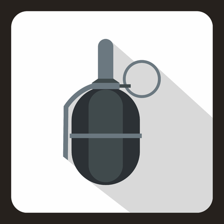 Hand paintball grenade icon in flat style on a white background vector illustrationのイラスト素材