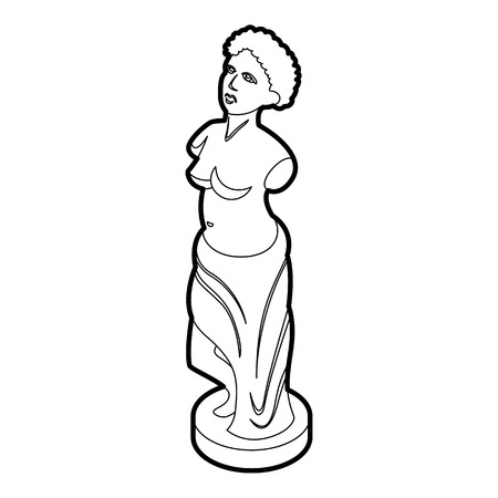 Statue icon in outline style on a white background vector illustrationのイラスト素材