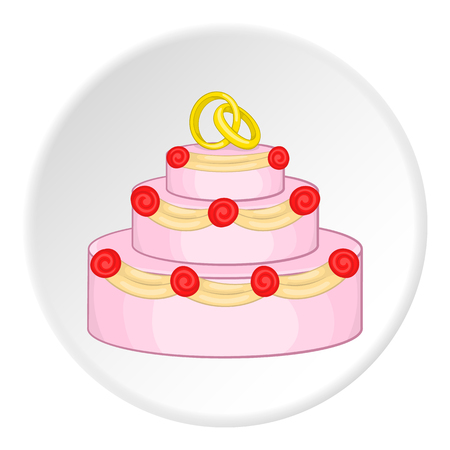Wedding cake icon. Cartoon illustration of wedding cake vector icon for webのイラスト素材