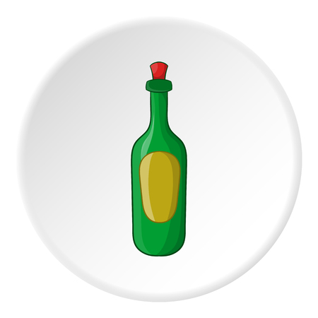 Champagne icon in cartoon style isolated on white circle background. Drinks symbol vector illustrationのイラスト素材