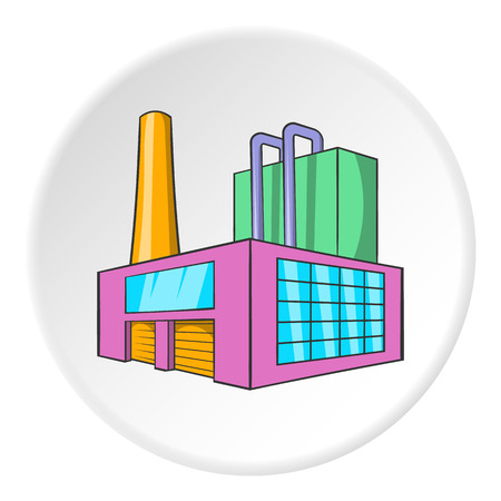 Large brewery icon in cartoon style isolated on white circle background. Production of beer symbol vector illustrationのイラスト素材