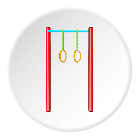 Horizontal Bar With Rings Icon In Cartoon Style Isolated On White Circle Background Sport Symbol Vector Illustrationのイラスト 素材 ストックフォト 写真素材のstock Foto ストックドットフォト