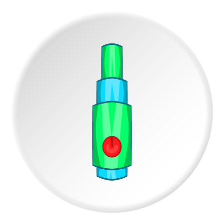 Clearomizer icon in cartoon style isolated on white circle background. Smoking symbol vector illustrationのイラスト素材