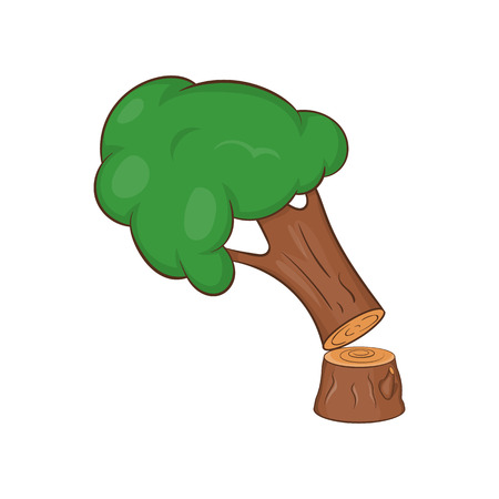 Felled tree icon. Cartoon illustration of tree vector icon for web designのイラスト素材