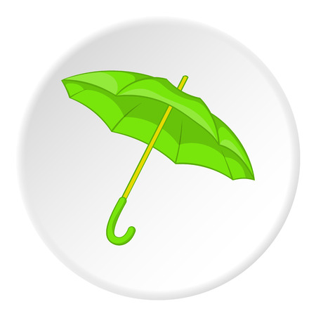 Green umbrella icon. Cartoon illustration of green umbrella vector icon for webのイラスト素材