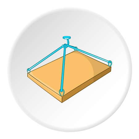 Crane with platform icon. Cartoon illustration of crane with platform vector icon for webのイラスト素材