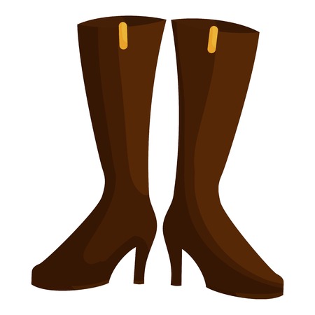 Woman boots icon. Cartoon illustration of woman boots vector icon for webのイラスト素材