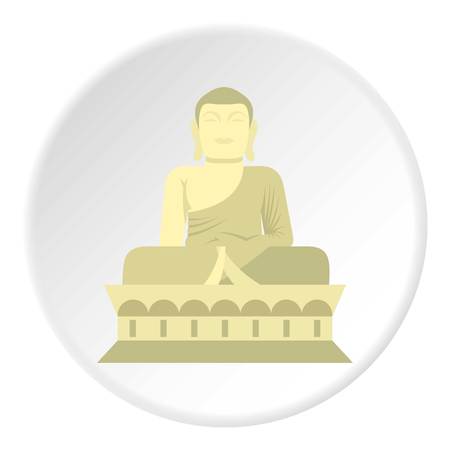 Sitting Buddha icon. Flat illustration of Buddha vector icon for web designのイラスト素材