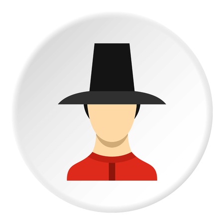 Traditional korean soldier uniform icon. Flat illustration of soldier vector icon for web designのイラスト素材