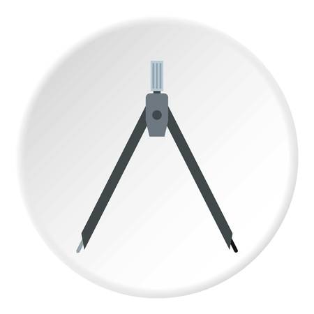 Drawing compass icon. Flat illustration of drawing compass vector icon for webのイラスト素材