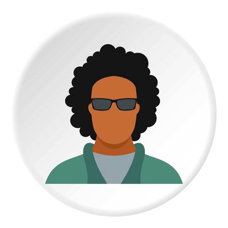 Male afro avatar icon. Flat illustration of male afro avatar vector icon for webのイラスト素材