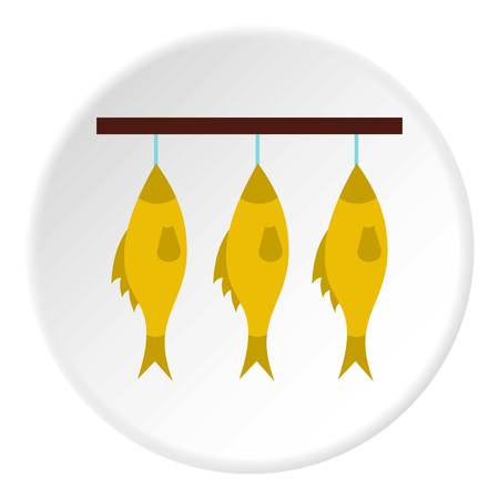 Smoked fish icon. Flat illustration of smoked fish vector icon for webのイラスト素材