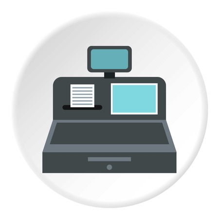 Cash register icon. Flat illustration of cash register vector icon for webのイラスト素材