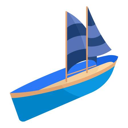 Yacht icon. Cartoon illustration of yacht vector icon for webのイラスト素材
