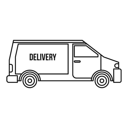 Delivery van icon. Outline illustration of delivery van vector icon for webのイラスト素材