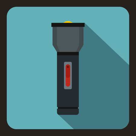 Black flashlight icon. Flat illustration of flashlight vector icon for webのイラスト素材