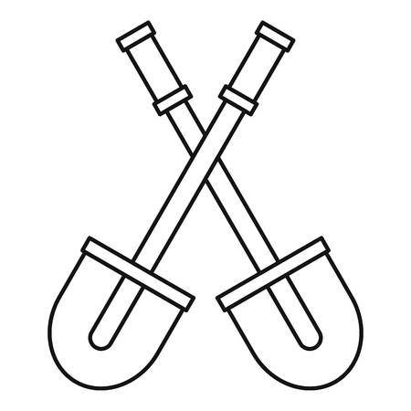 Two shovels icon. Outline illustration of two shovels vector icon for webのイラスト素材