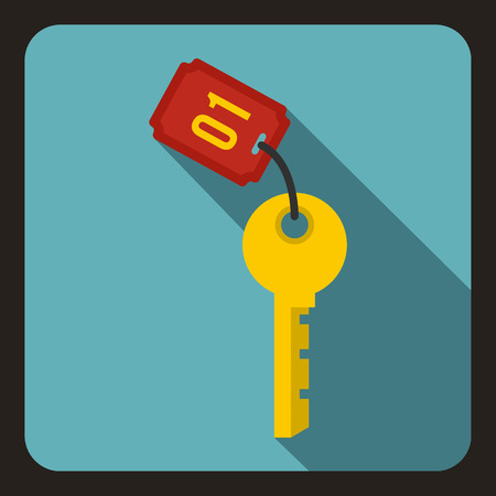 Hotel key icon. Flat illustration of hotel key vector icon for webのイラスト素材