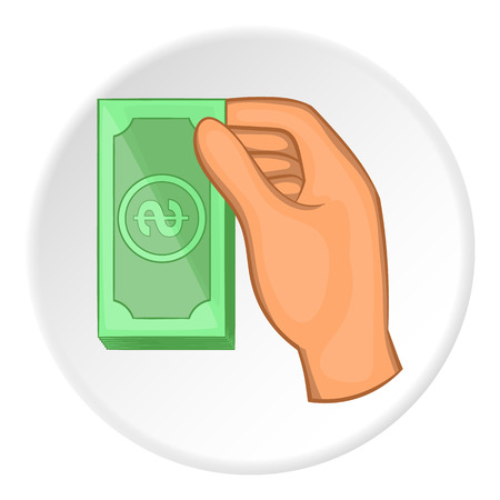 Arm with bill icon. Flat illustration of arm of bill vector icon for webのイラスト素材