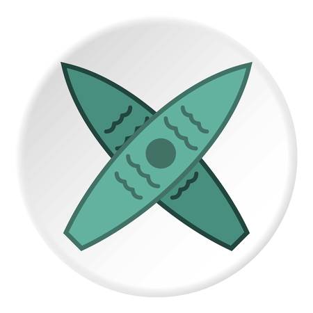 Crossed surfboards icon. Flat illustration of surfboards vector icon for web designのイラスト素材