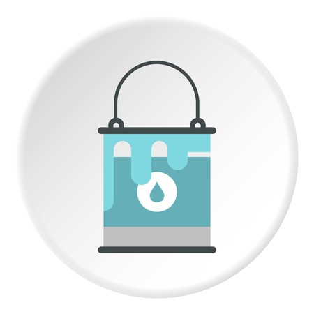 Bucket of blue paint icon. Flat illustration of bucket of blue paint vector icon for webのイラスト素材