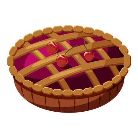 Pie icon. Cartoon illustration of pie vector icon for webのイラスト素材