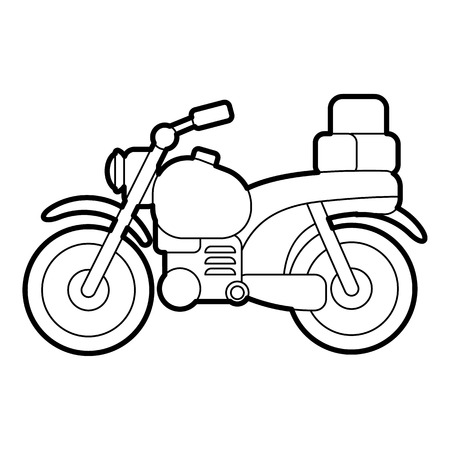 Motorcycle with boxes icon. Outline illustration of motorcycle with boxes vector icon for webのイラスト素材