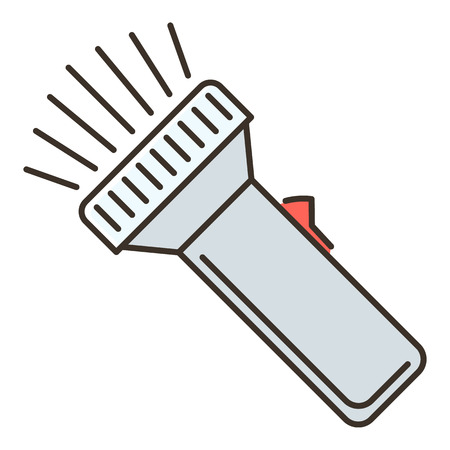 Gray flashlight icon. Flat illustration of flashlight vector icon for webのイラスト素材
