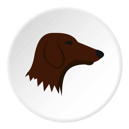 Dachshund dog icon. Flat illustration of dachshund dog vector icon for webのイラスト素材