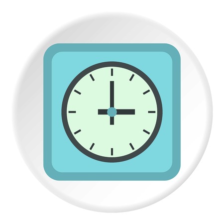 Square clock icon. Flat illustration of square clock vector icon for web