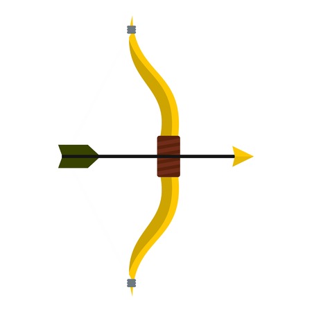 Bow and arrow icon. Flat illustration of bow vector icon for web designのイラスト素材