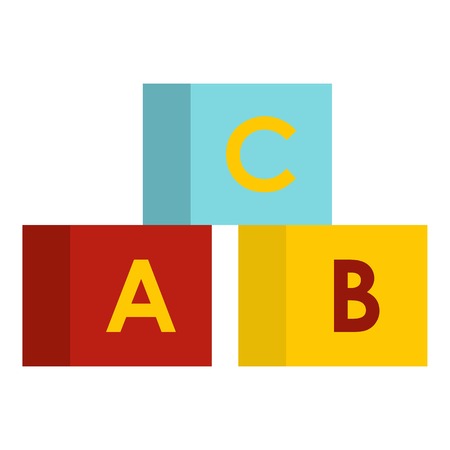 Alphabet cubes icon. Flat illustration of cubes vector icon for web designのイラスト素材