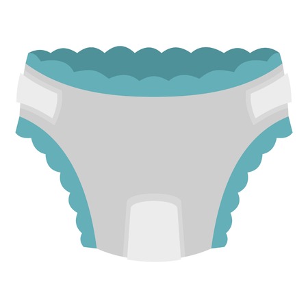 Baby diaper icon. Flat illustration of diaper vector icon for web designのイラスト素材