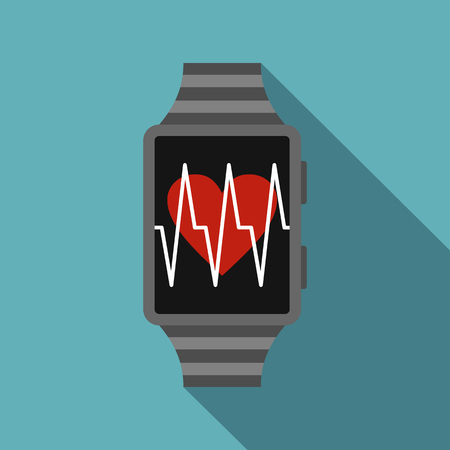 Smartwatch icon. Flat illustration of smartwatch vector icon for webのイラスト素材
