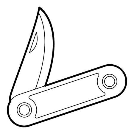 Folding knife icon. Outline illustration of folding knife vector icon for web designのイラスト素材