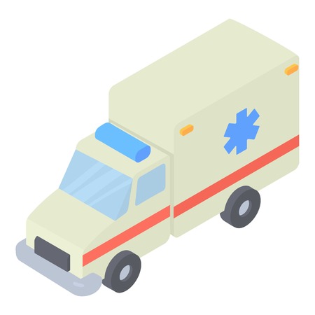Ambulance icon. Isometric 3d illustration of ambulance vector icon for webのイラスト素材