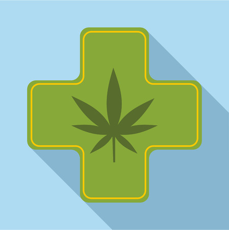 Medical marijuana icon. Flat illustration of medical marijuana vector icon for webのイラスト素材