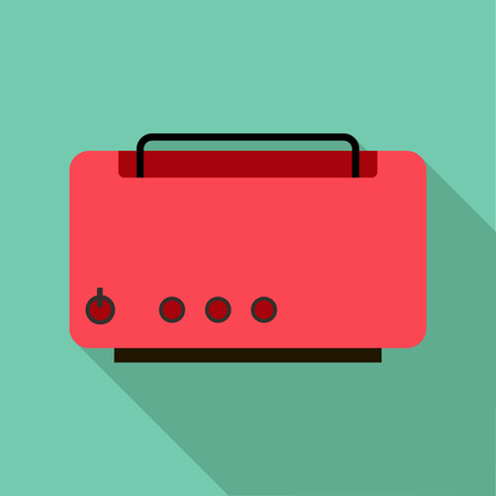 Toaster icon. Flat illustration of toaster vector icon for webのイラスト素材