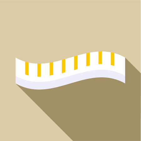 Measuring striped tape icon. Flat illustrationof measuring striped tape vector icon for webのイラスト素材
