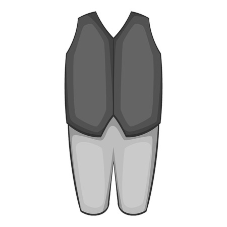 Waiter costume icon. Gray monochrome illustration of waiter costume vector icon for webのイラスト素材
