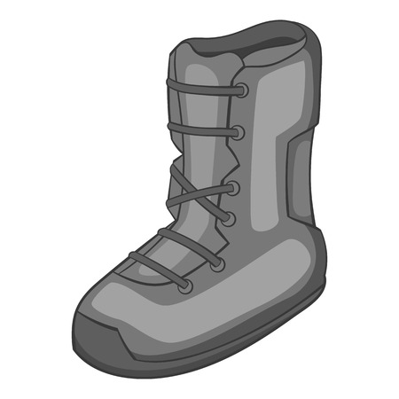 Boot for snowboarding icon. Gray monochrome illustration of boot for snowboarding vector icon for webのイラスト素材