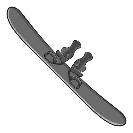 Snowboard icon. Gray monochrome illustration of snowboard vector icon for webのイラスト素材