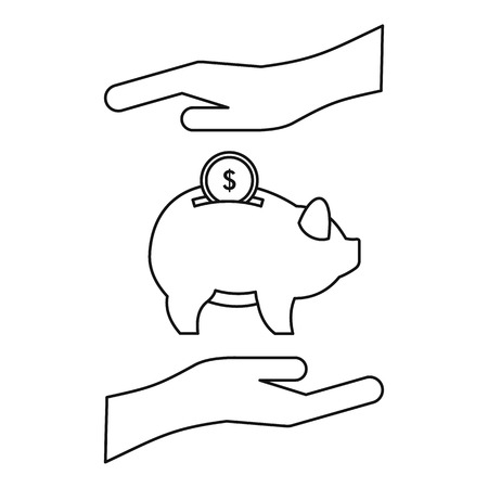 Money or savings insurance icon. Outline illustration of money or savings insurance vector icon for webのイラスト素材