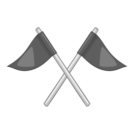 Flags of golf course icon. Gray monochrome illustration of flags of golf course vector icon for webのイラスト素材