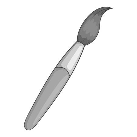 Paint brush icon. Gray monochrome illustration of paint brush vector icon for webのイラスト素材