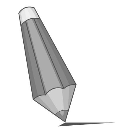 Pencil icon. Gray monochrome illustration of pencil vector icon for webのイラスト素材